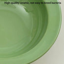Ceramic Slanted Double Pet Bowl Cat Dog Food Water Bowl Non-Slip Feeding Dish - Green