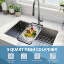 Stainless Steel Sink Basket Vegetable Washer Drain Rack Kitchen Storage Holder - 24x34x8cm