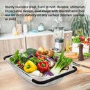 Stainless Steel Sink Basket Vegetable Washer Drain Rack Kitchen Storage Holder - 24x34x8cm