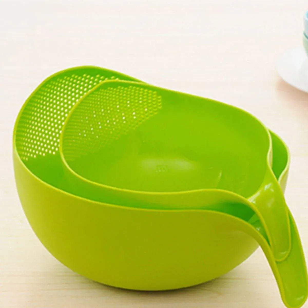 4pcs Multifunctional Plastic Rice Drainage Basket Vegetable Washing Basin Sieve