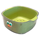 2 in 1 Cute Double Draining Fruit Basket Dishwashing Colander for Household - Green