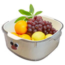 2 in 1 Cute Double Draining Fruit Basket Dishwashing Colander for Household - Green