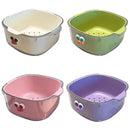 2 in 1 Cute Double Draining Fruit Basket Dishwashing Colander for Household - Purple