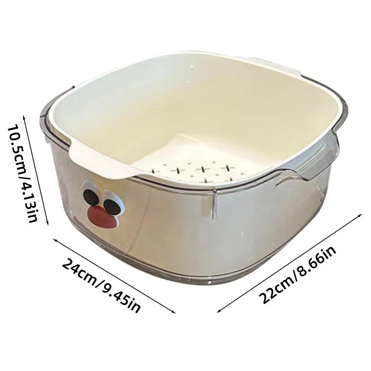 2 in 1 Cute Double Draining Fruit Basket Dishwashing Colander for Household - Purple