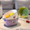 2 in 1 Cute Double Draining Fruit Basket Dishwashing Colander for Household - Purple