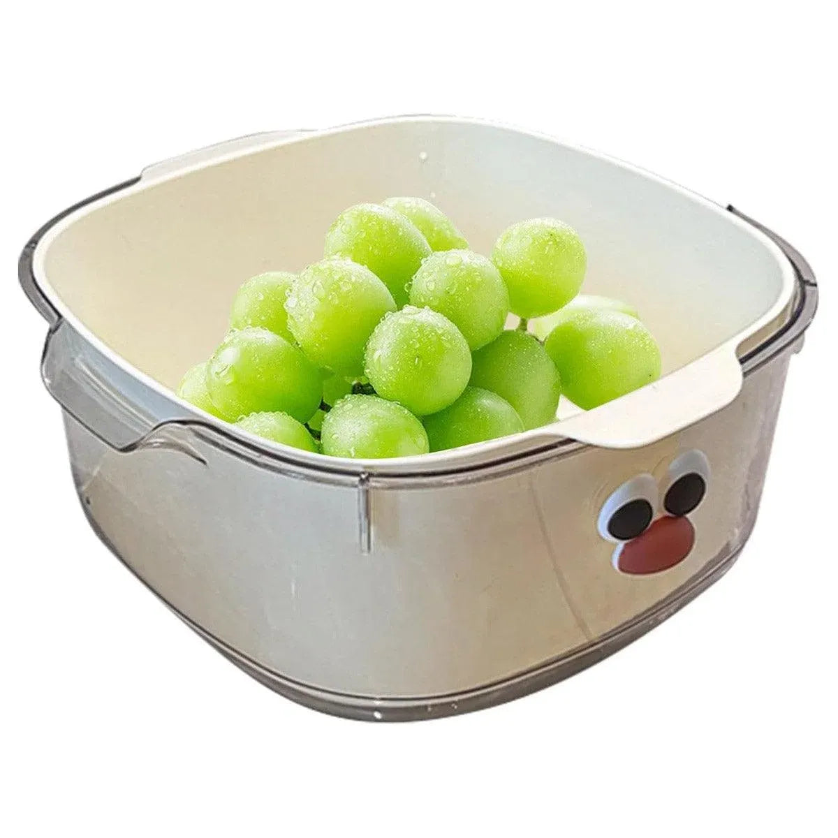 2 in 1 Cute Double Draining Fruit Basket Dishwashing Colander for Household - Purple