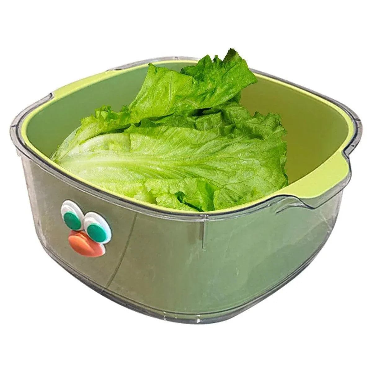 2 in 1 Cute Double Draining Fruit Basket Dishwashing Colander for Household - White