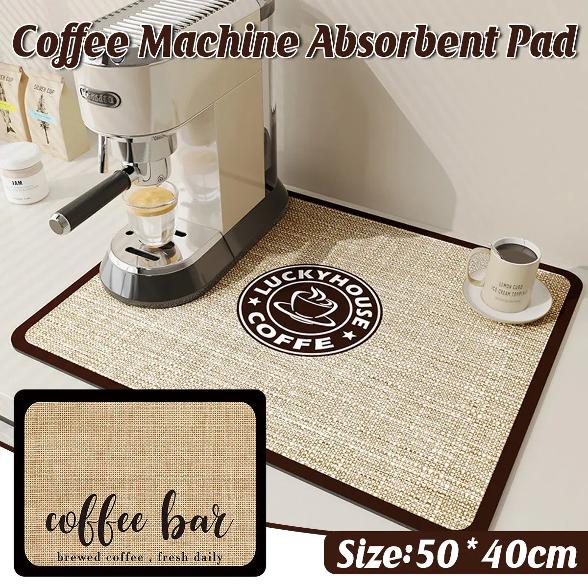 Super Draining Dish Drying Mat Quick Dry Coffee Kitchen Bathroom Tableware Pad - Coffee