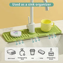 Faucet Draining Pad Narrow Sink Splash Guard Mat for Washbasin Water Catcher - Green