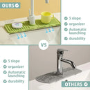Faucet Draining Pad Narrow Sink Splash Guard Mat for Washbasin Water Catcher - Green