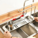 Retractable Kitchen Sink Draining Rack Water Filter Basket Storage Shelf Home - Grey