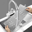 Silicone Drainage Mat Sink Strainer Mat Non Slip Heating Mat Kitchen Drying Pad - Black