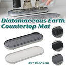 Stainless Steel Diatomite Tray Countertop Drying Mat Bathroom Kitchen Sink Organizer - Silver