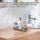 Stainless Steel Diatomite Tray Countertop Drying Mat Bathroom Kitchen Sink Organizer - Silver