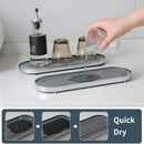 Stainless Steel Diatomite Tray Countertop Drying Mat Bathroom Kitchen Sink Organizer - Silver