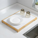 Diatomite Instant Absorbent Dry Mat With Bamboo Frame Bathroom Kitchen Dry Pad