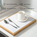 Diatomite Instant Absorbent Dry Mat With Bamboo Frame Bathroom Kitchen Dry Pad