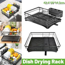 Large Capacity Kitchen Dish Drying Rack Sink Plate Bowl Tableware Storage Shelf