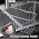 Stainless Steel Kitchen Sponge Holder Soap Brush Sink Caddy Drainer Rack Storage