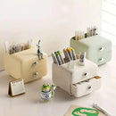 Multifunctional Desktop Organizer Storage Drawer Box for Office and Study Desks - Beige