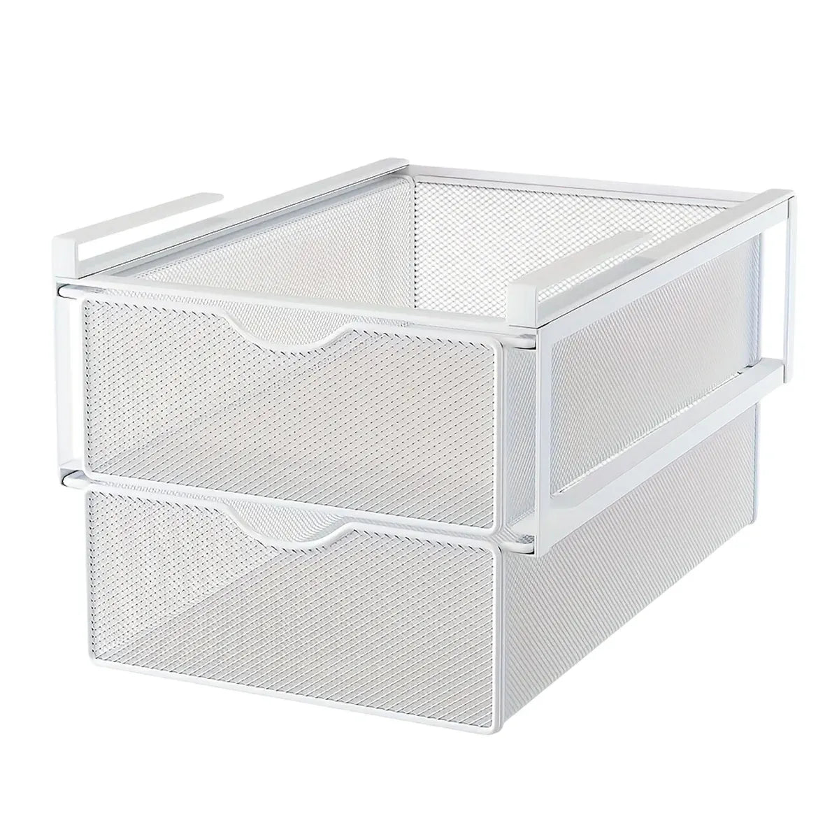 Under Mounted Storage Drawer with Double Layer Pull Out Basket Space Organizer
