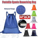 Backpack Sport Pack String Tote Gym Bag Cinch Sack School Drawstring Capacity - Black