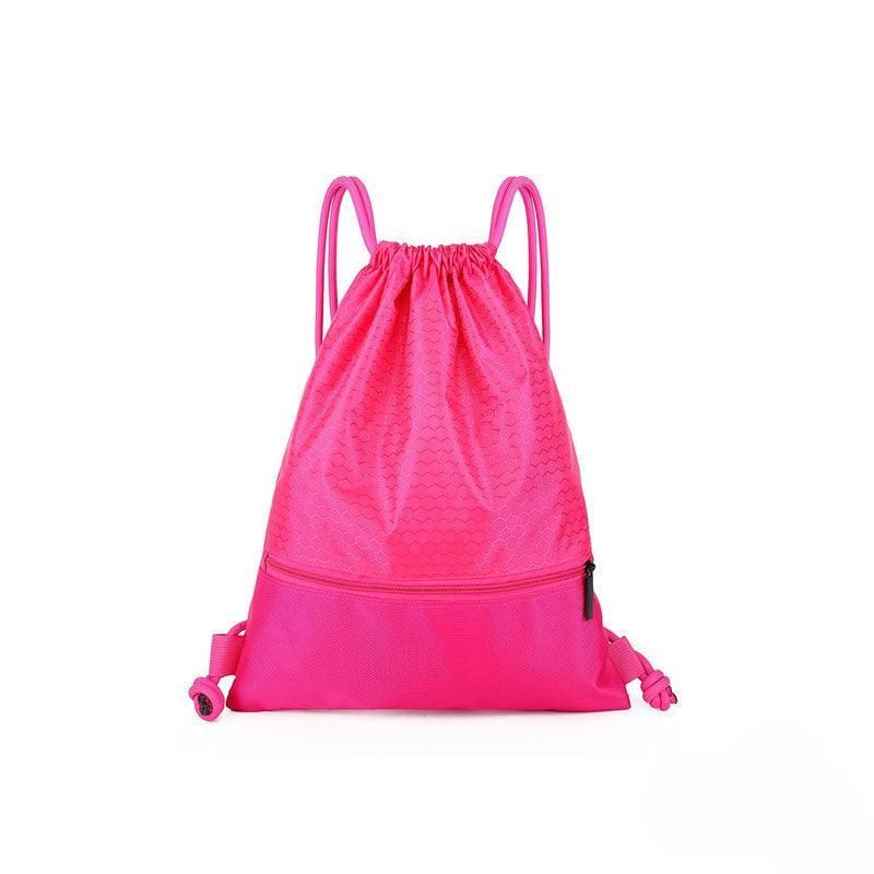 Backpack Sport Pack String Tote Gym Bag Cinch Sack School Drawstring Capacity - Pink