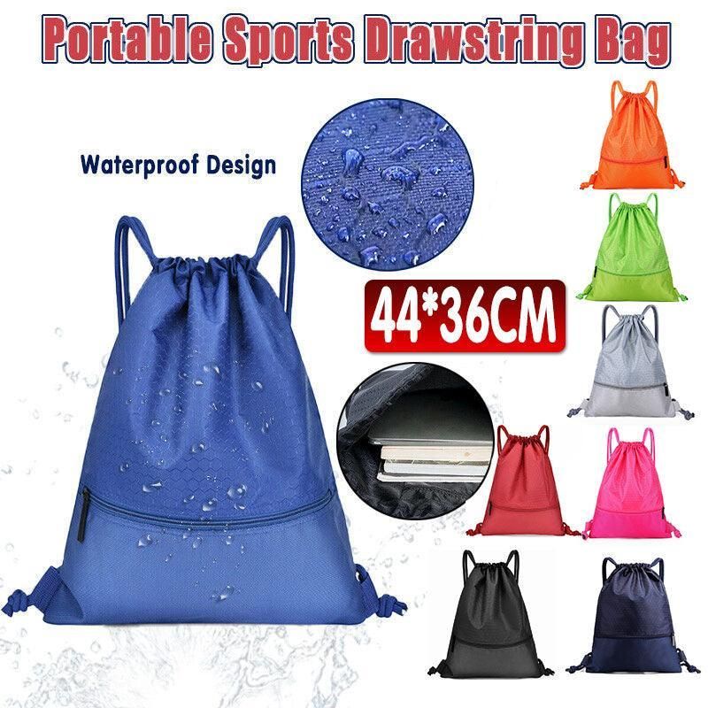 Backpack Sport Pack String Tote Gym Bag Cinch Sack School Drawstring Capacity - Pink