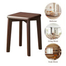 Wooden Square Bench Stool 30 x 30 x 43cm Rounded Design Garden Patio Home