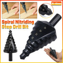 Spiral Nitriding Step Drill Bit Multi Hole Cutter 10-45mm 8 Step Sizes Cutting