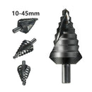 Spiral Nitriding Step Drill Bit Multi Hole Cutter 10-45mm 8 Step Sizes Cutting