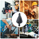 Spiral Nitriding Step Drill Bit Multi Hole Cutter 10-45mm 8 Step Sizes Cutting