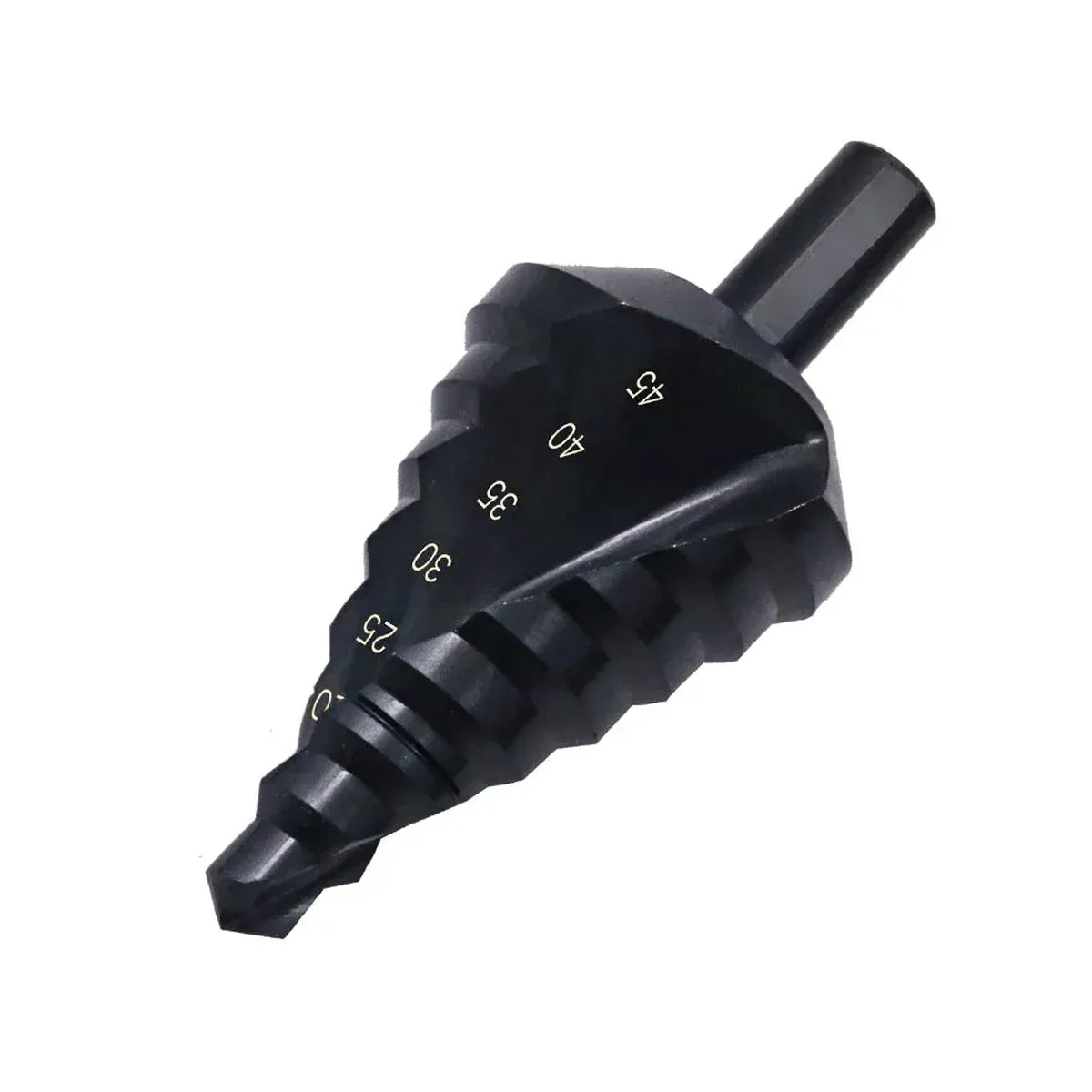 Spiral Nitriding Step Drill Bit Multi Hole Cutter 10-45mm 8 Step Sizes Cutting