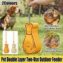 Portable Pet Water Bottle Outdoor Feeder Dual Purpose Drinking Travel Use - Orange
