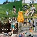 Portable Pet Water Bottle Outdoor Feeder Dual Purpose Drinking Travel Use - Orange