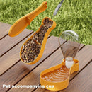 Portable Pet Water Bottle Outdoor Feeder Dual Purpose Drinking Travel Use - Orange