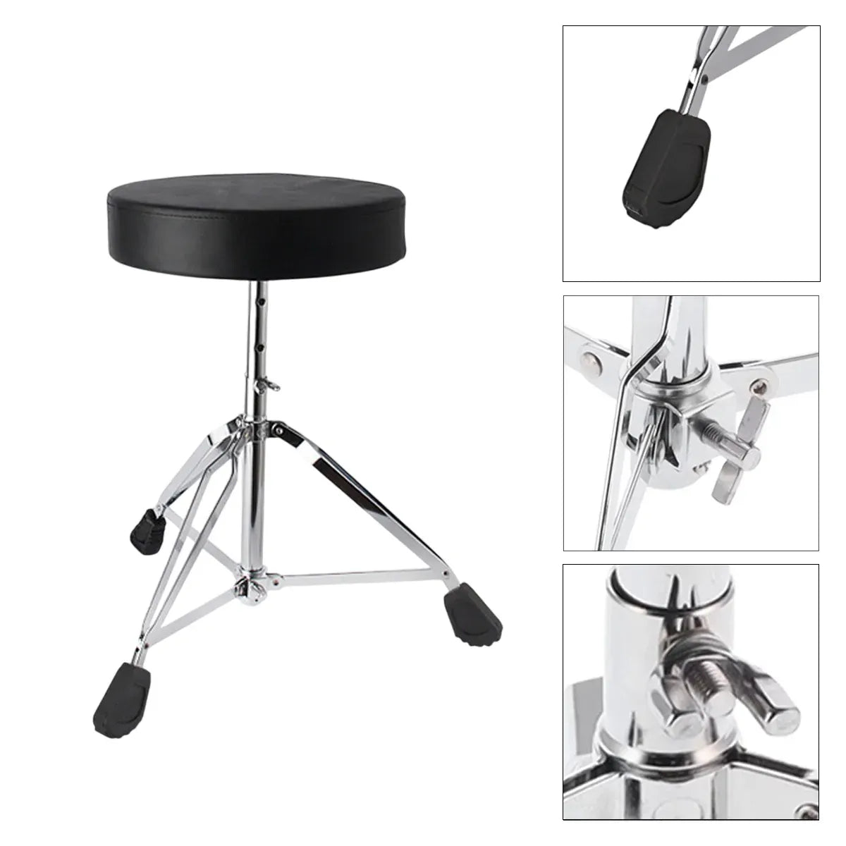 Adjustable Height Drum Throne Sturdy Stool For Jazz Drums Universal Use All Ages