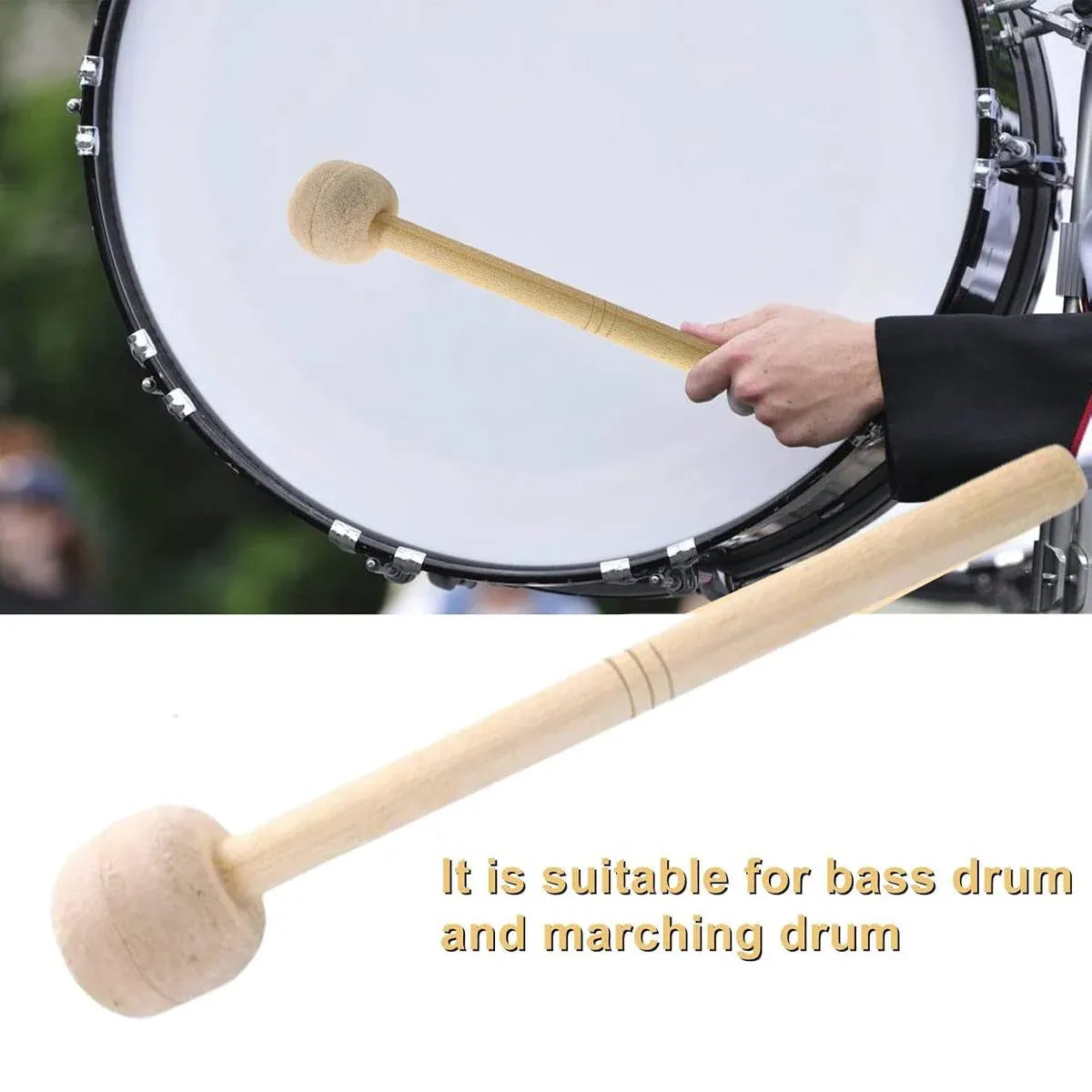2pcs Felt Drumsticks Gong Mallets Soft Hammer Drum Accessories Percussion Tools