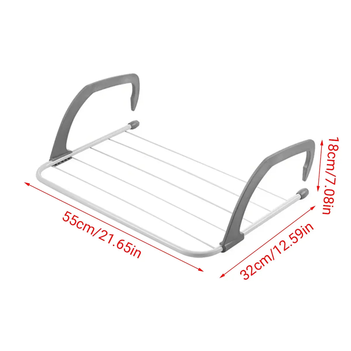 Foldable Hanging Drying Rack 2PCS Balcony Window Railing Laundry 55 x 32cm