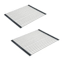 Multifunctional Stainless Steel Draining Rack Folding Sink Organizer for Kitchen - 580 x 400mm