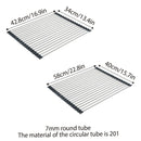 Multifunctional Stainless Steel Draining Rack Folding Sink Organizer for Kitchen - 580 x 400mm