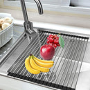 Multifunctional Stainless Steel Draining Rack Folding Sink Organizer for Kitchen - 580 x 400mm