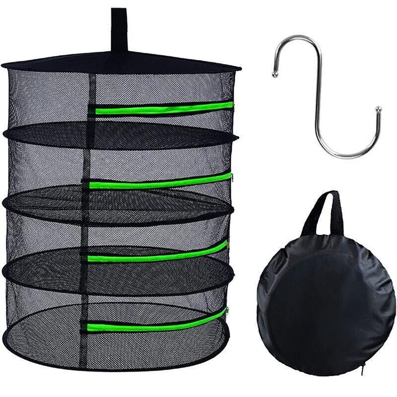 2-8 Tier Drying Net Large Shelf Hydroponic Hanging Grow Herb Plant Dry - 6 Layers