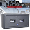 Dual USB Car Charger Socket Panel 5V 3.1A 12V 24V for Car RV Motorcycle