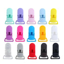 60 Random Colored Plastic Pacifier Dummy Clip Suspender Badge Holder for Crafts