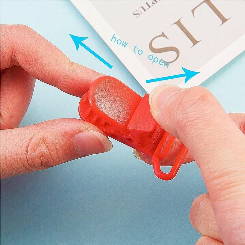 60 Random Colored Plastic Pacifier Dummy Clip Suspender Badge Holder for Crafts