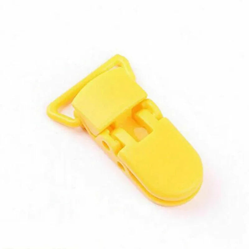 60 Random Colored Plastic Pacifier Dummy Clip Suspender Badge Holder for Crafts