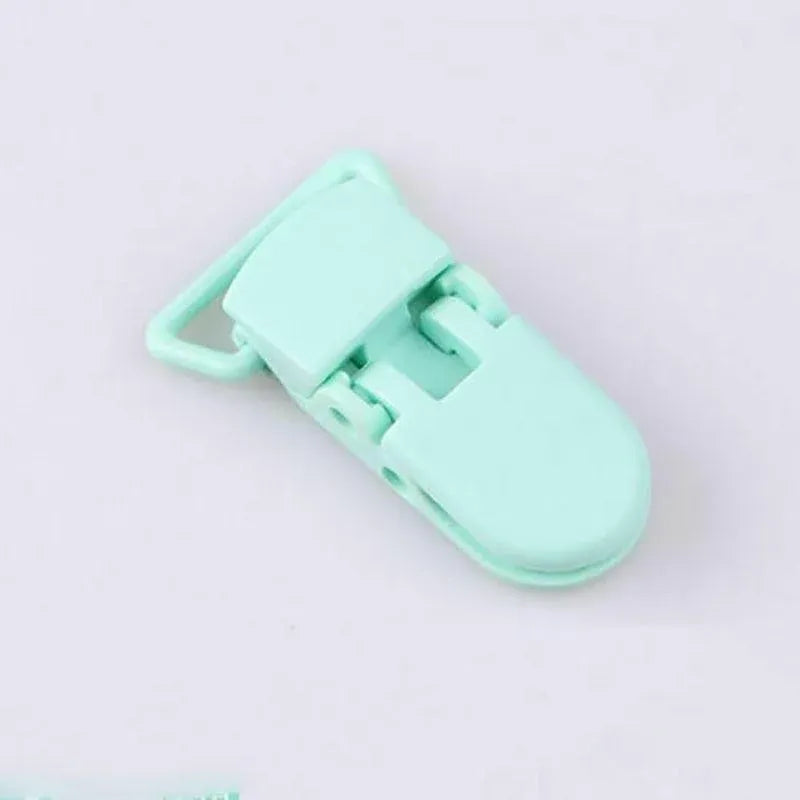 60 Random Colored Plastic Pacifier Dummy Clip Suspender Badge Holder for Crafts