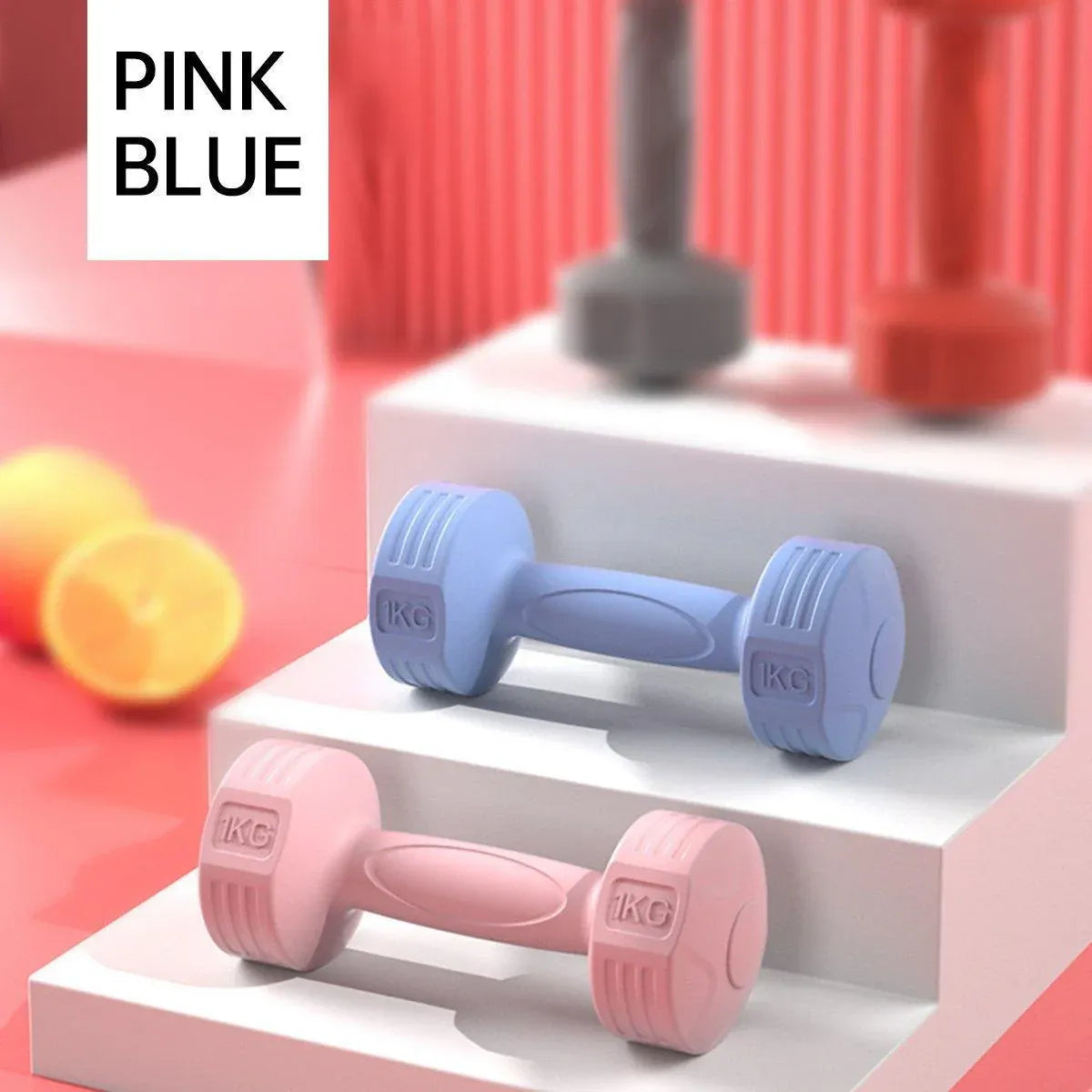 Ladies 1kg Dumbbells for Fitness Exercise Yoga Home Training Slim Arm Workout - Blue