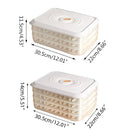 3/4 Layer Large Capacity Dumpling Box Sealed Fresh Wonton Storage Container - White-3 Layer
